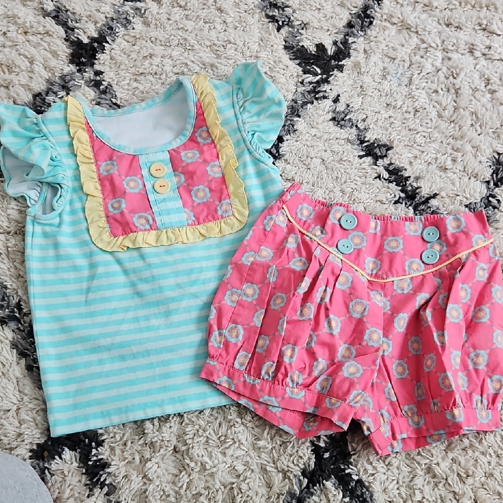 Eleanor Rose Teal and Pink Kids Set